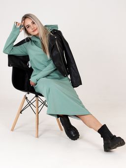 Платье женское П-135 (футер с лайкрой) Оливковая - Elenatex фото 6