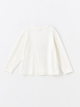 Bisiklet Yaka Bask?l? K?z ?ocuk Ti??rt