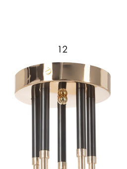 Люстра A4046/5, 5×60 Вт, E27, чёрная, золотистая