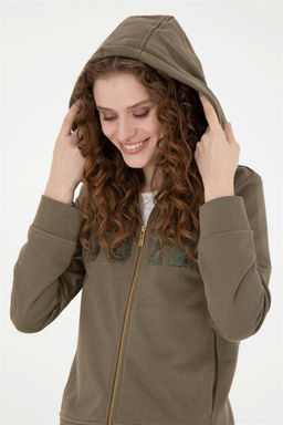 Женский базовый свитшот цвета хаки Неожиданная скидка в корзине - U.s. polo assn фото 2