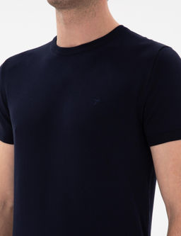 Lacivert Slim Fit Bisiklet Yaka Triko T-shirt - Cacharel фото 7