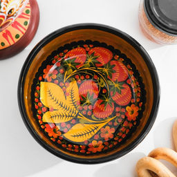 Салатник «Ягодка», 7×13 см, дерево хохлома