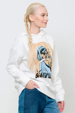 PELICAN, толстовка женская, Белый  фото 3