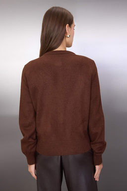 Kahverengi 2li Yun Kar?s?ml? Tas Islemeli Premium Iplik/Ozel Iplik Triko Bluz H?rka TWOAW26HI00200 - Trendyolmilla фото 4