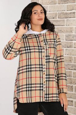 Рубашка с капюшоном бежевая - Almond фото 2