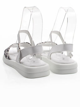 08-PEXL225-1 WHITE/LEOPARD Босоножки женские (натуральная кожа, натуральная замша)