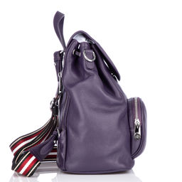 18034 dark blue, женский кожаный рюкзак Barcelo Biagi