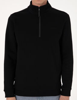 Siyah 3 _plik Regular Fit Fermuarl_ Dik Yaka Basic Sweatshirt - Pierre cardin фото 6
