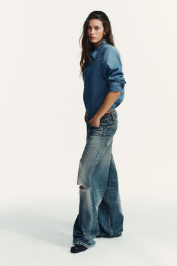 SHIRT-STYLE BODYSUIT WITH SHOULDER PADS