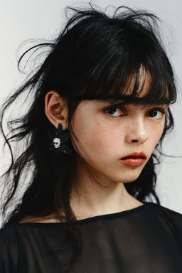 SKULL FLOWER EARRINGS