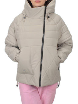270 GRAY/BEIGE Куртка зимняя облегченная женская (верблюжья шерсть) - Фабричный китай фото 3