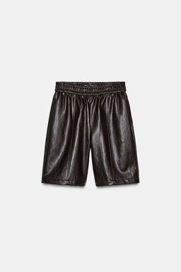 FAUX LEATHER BERMUDA SHORTS - Zara фото 6
