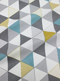 Рогожка Треугольный пэчворк цв.серый/бирюзовый, ш.1.5м, хлопок-100%,160гр/м.кв