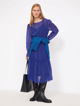 Платье Emka PL1447 приталенное из полиэстера синее фото 2