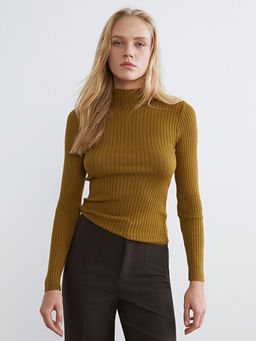 Yar?m Bal?k?? Yaka Kad?n Triko Kazak