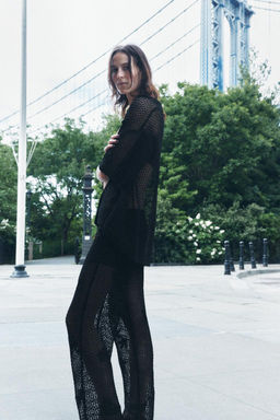 WIDE-LEG KNIT TROUSERS - Zara фото 2