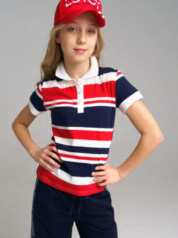 PlayToday / Джемпер трикотажный с воротником поло для девочек