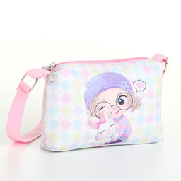 Сумка детская «Девочка с зайчиком», на молнии, белая