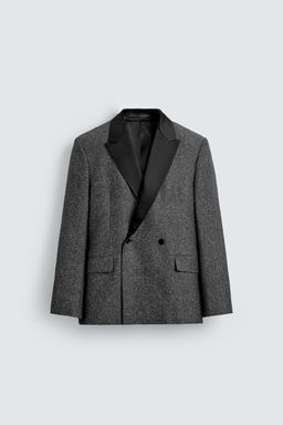 CONTRAST TEXTURED DOUBLE-BREASTED BLAZER - Zara фото 9