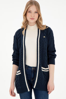 Женский темно-синий трикотажный кардиган Неожиданная скидка в корзине - U.s. polo assn фото 3