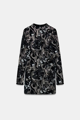 EMBROIDERED VELVET DRESS - Zara фото 3