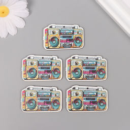 Цена за 5 шт. Декор для творчества дерево «Бумбокс», 2.9×4.5×0.3 см