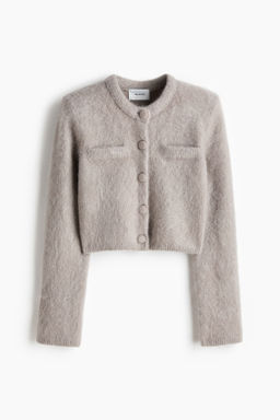 C?rdigan en mezcla de mohair con hombreras
