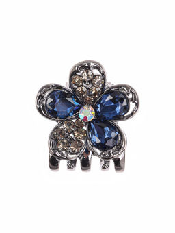 Цена за 6 шт. Крабик для волос «Роуз», цветочек, 2 см, чёрный