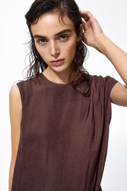 Vestido drapeado de sat?n - H&m фото 8