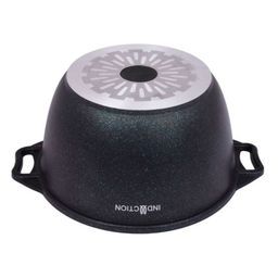 Кастрюля алюмин. 3л (стекл.крышка) (АП) "Granit ultra Induction" blue (кгги32а) (Кукмара)
