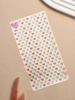 Серьги наклейки детские, пластик, любовь, сердечки, цветные