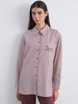 ?izgili Oversize Poplin Kad?n G?mlek Tunik