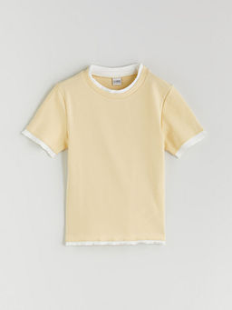 Bisiklet Yaka K?z ?ocuk Ti??rt