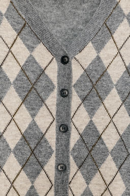 WOOL BLEND ARGYLE CARDIGAN - Zara фото 4