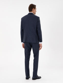 _ndigo Slim Fit _izgili Y_n Kar___ml_ Tak_m Elbise