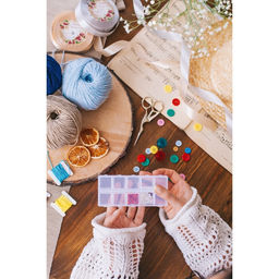 Цена за 4 шт. Органайзер для хранения мелочей, 10 ячеек, 13.5×6.5×2 см, прозрачный