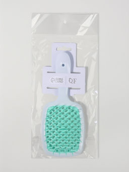 Расчёска массажная, широкая, вентилируемая, 8.5×20.5 см, белая, бирюзовая