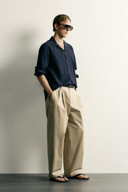 CAMISA RELAXED FIT ALAMARES TEJIDO / Marino - Zara фото 4