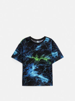 ACOOLA / Футболка детская для мальчиков Gillan холодный синий принт  фото 6