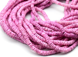 Бусины из ракушки диски 6мм цвет малиновый, 61см, 305 бусин Радуга камня