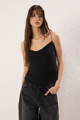 Siyah-K?rm?z? 2li Paket Ask?l? Regular Kal?p Orme Bluz TWOSS25BZ00437 - Trendyolmilla фото 3