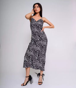 Платье #БШ2355, чёрный,белый