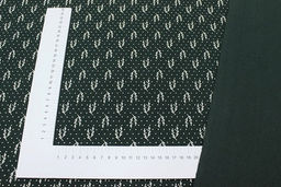 Теплый хлопок Набойка-веточки с горошком цв.т.пихтово-зеленый, ш.1.48м, хлопок-100%, 160гр/м.кв - Купава фото 3