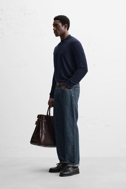 SILK/COTTON KNIT POLO SHIRT - Zara фото 13