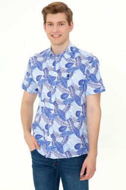 U. S. Polo Assn Мужская синяя рубашка с коротким рукавом - U.s. polo assn фото 15