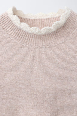 CROCHET TRIM KNIT SWEATER - Zara фото 3