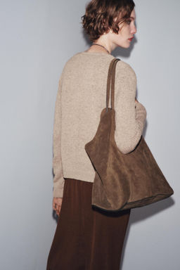 SPLIT SUEDE MAXI TOTE BAG - Zara фото 6