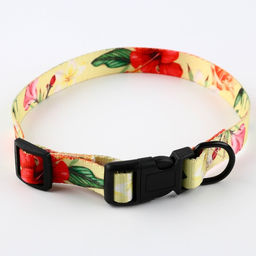 Набор Цветы, застёжка - фастекс, поводок 2 м и ошейник 28-46 см - Пушистое счастье фото 5