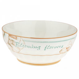 "Блуминг флауэрс (Blooming flowers)" Салатник фарфоровый 1,7л, д20,4х8,8см, с деколью, отводка (Китай)