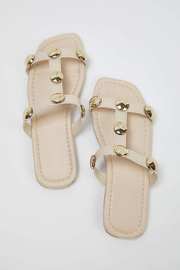 Trendyolmilla Shoes Siyah Gold Aksesuar Detayl? Kare Burun S?k Kad?n Terlik TAKSS25TE00012  фото 2